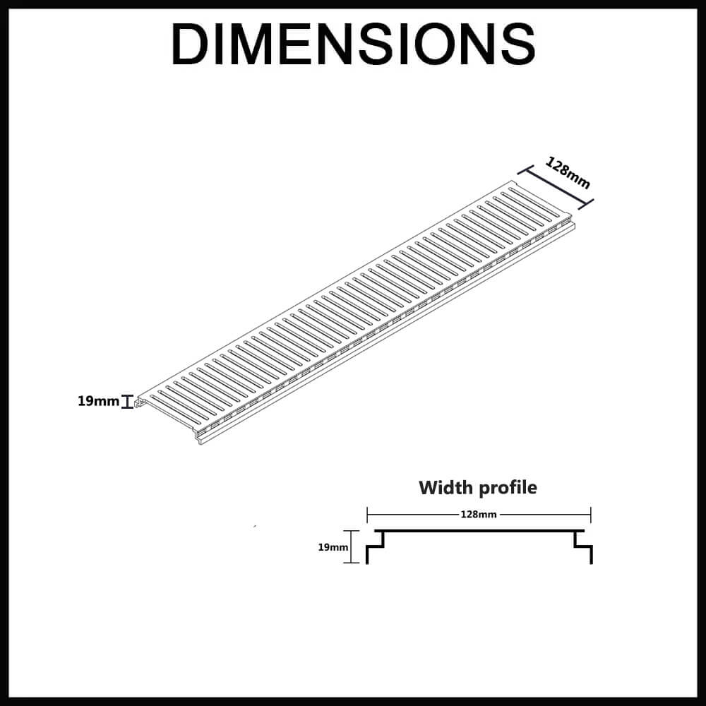 128SWGNXT NeXT Generation Storm Water Linear Grate Dimensions