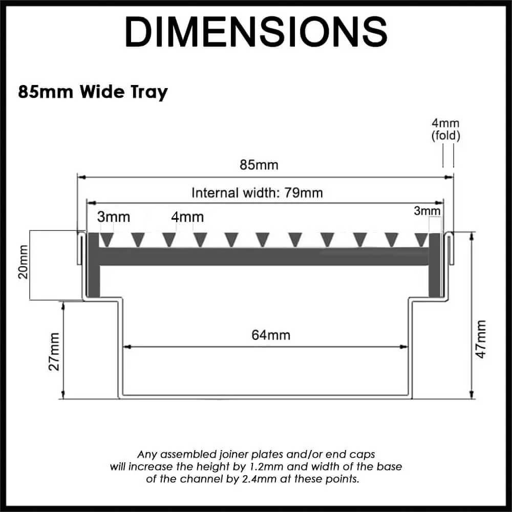 architectural linear grate 85mm wide outdoor drainage