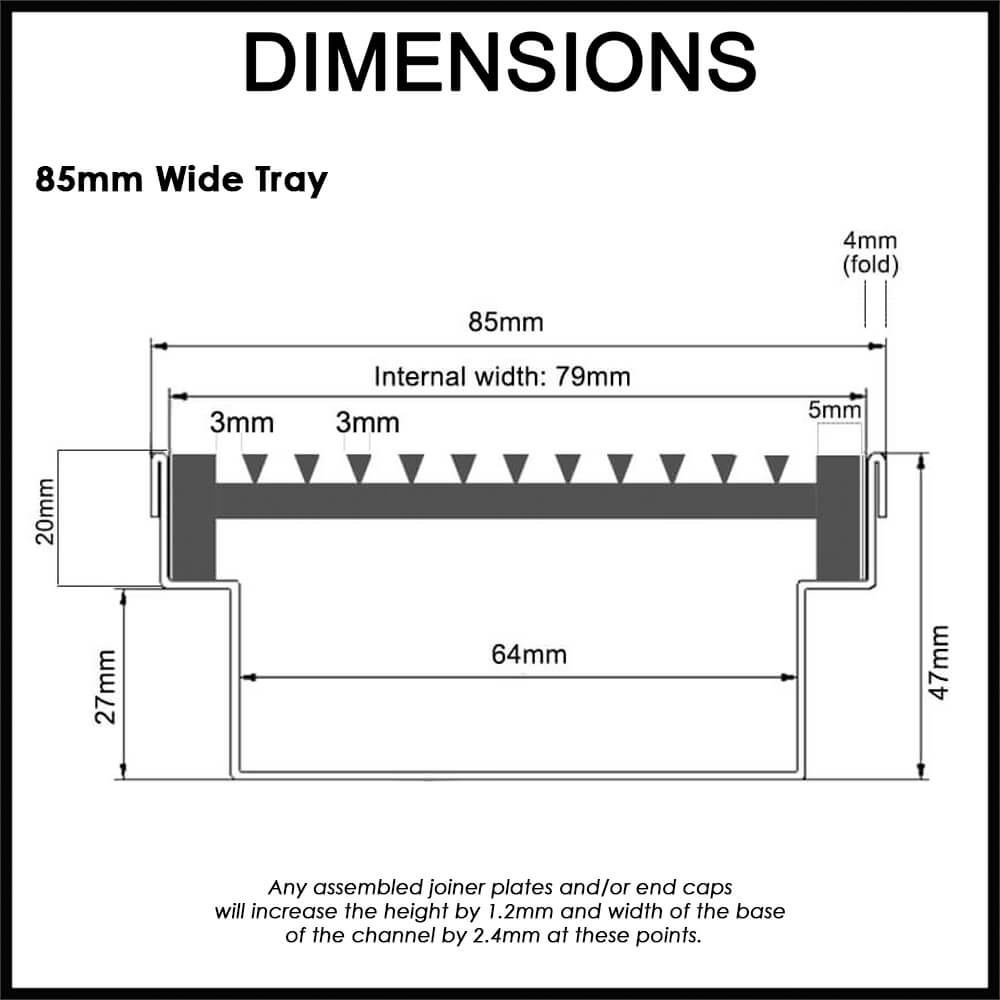 architectural linear grate 85mm wide