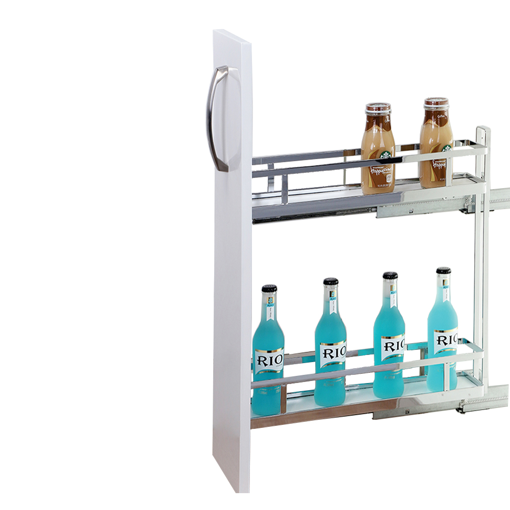 narrow 150mm under bench pull out cabinet 2 tier left side mount_preview