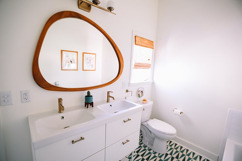 Modern Bathroom Basin Area basin sink mirror